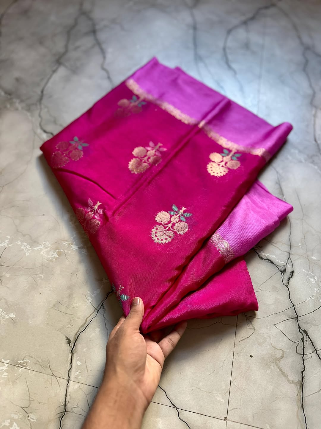 Pink Color Banarasi Kathan Soft Silk Saree Alna Apparels