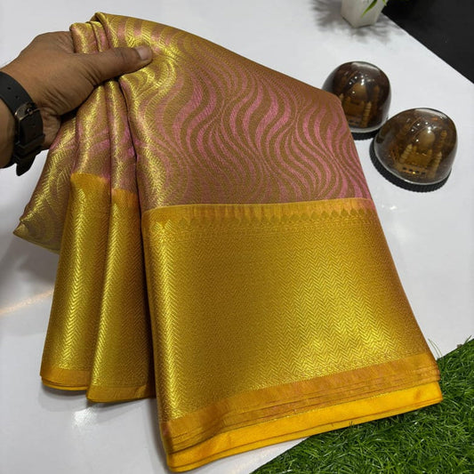 Pink Color Banarasi Tissue Silk Saree Alna Apparels