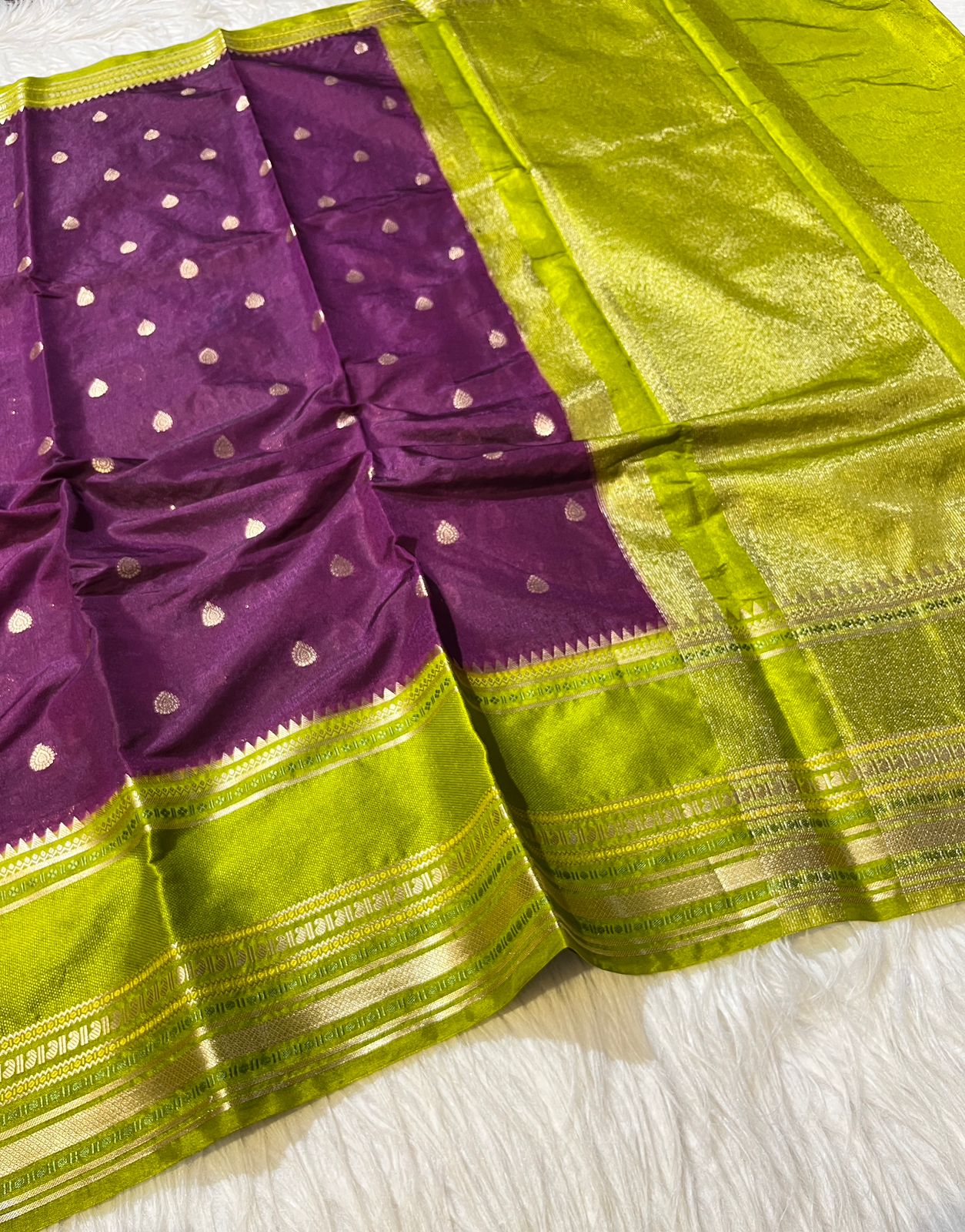 Purple Banarasi Warm Soft Silk Saree Alna Apparels