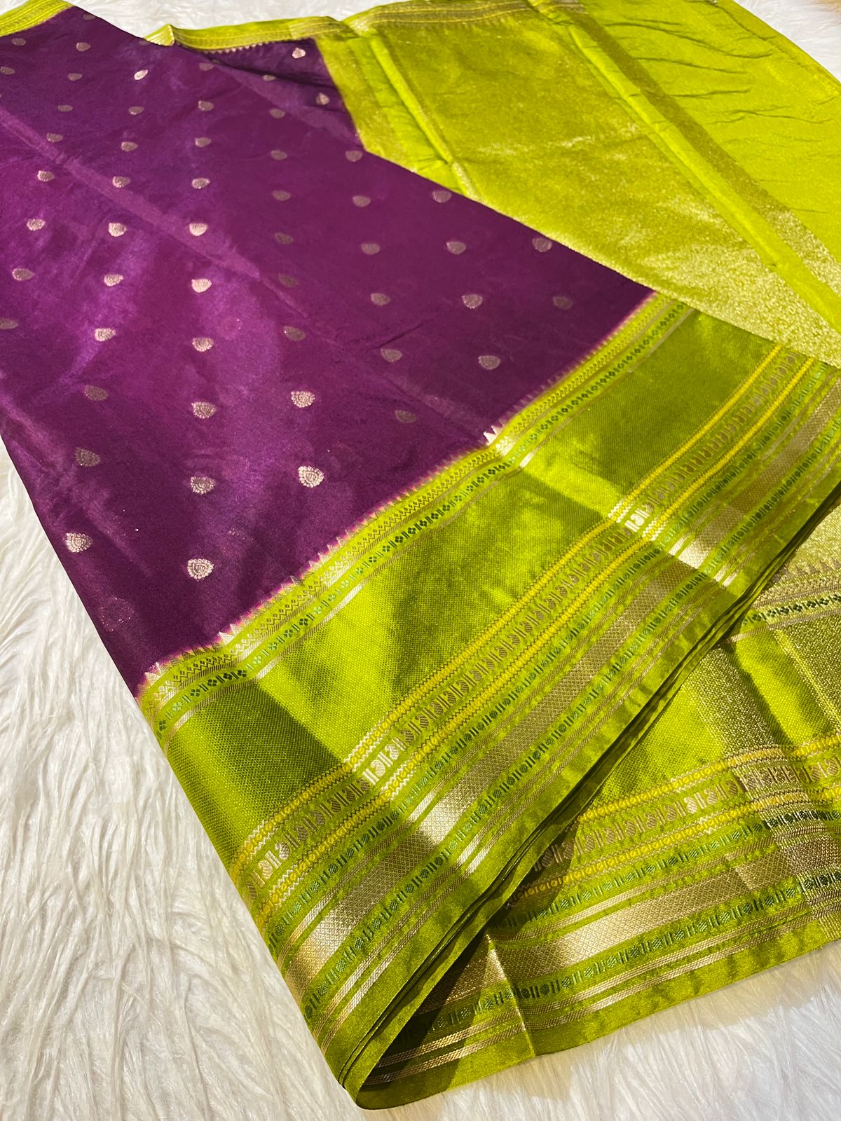 Purple Banarasi Warm Soft Silk Saree Alna Apparels