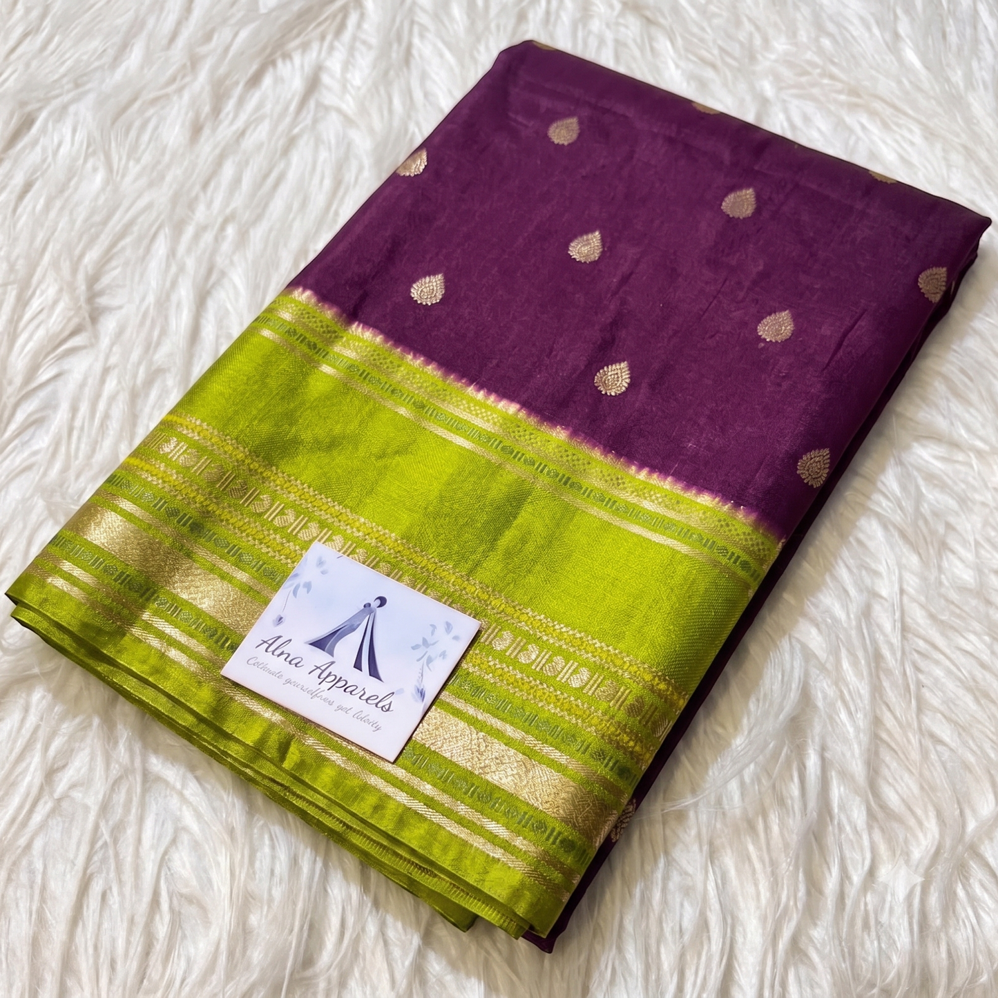 Purple Banarasi Warm Soft Silk Saree Alna Apparels