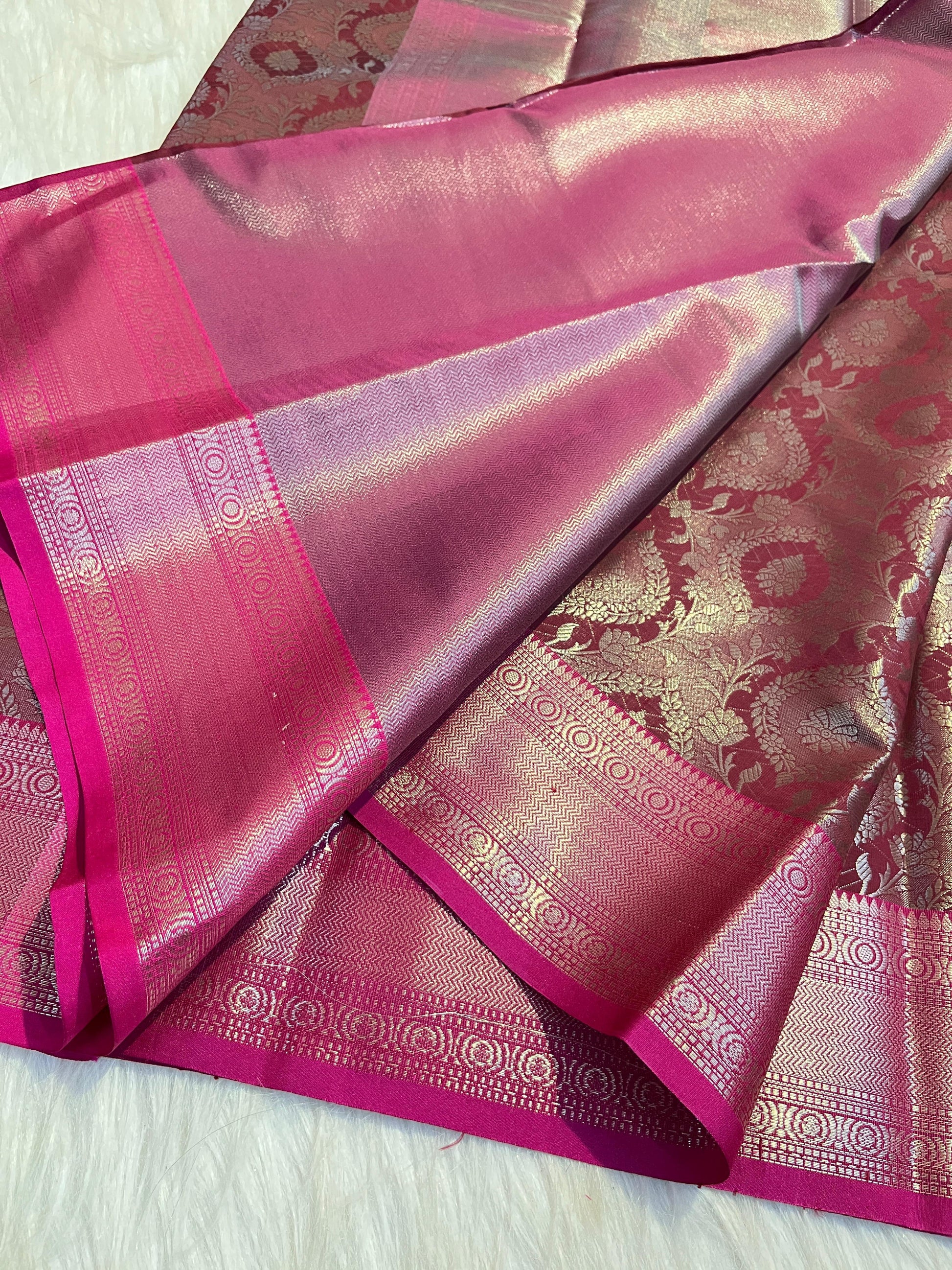 Red Banarasi Tissue Silk Saree - Alna Apparels