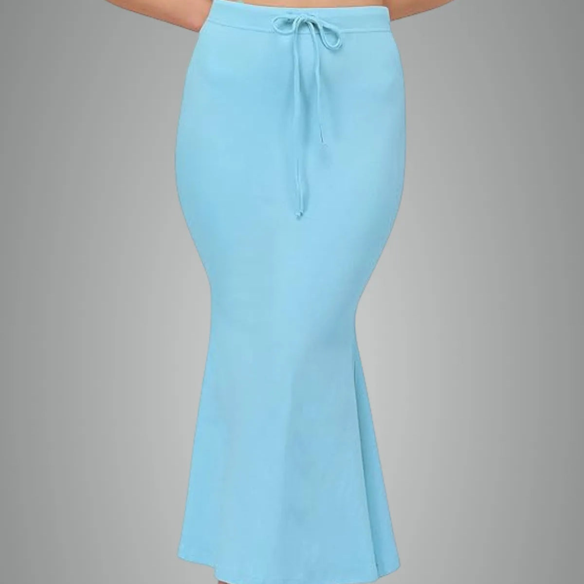 Sky Blue Lycra Everyday Comfort Saree Shapewear For Women Alna Apparels