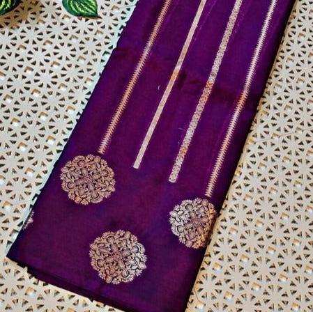 Purple Banarasi Warm Silk Saree Alna Apparels
