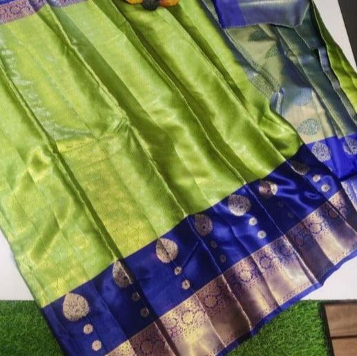 Green Banarasi Zari Tanchui Saree Alna Apparels