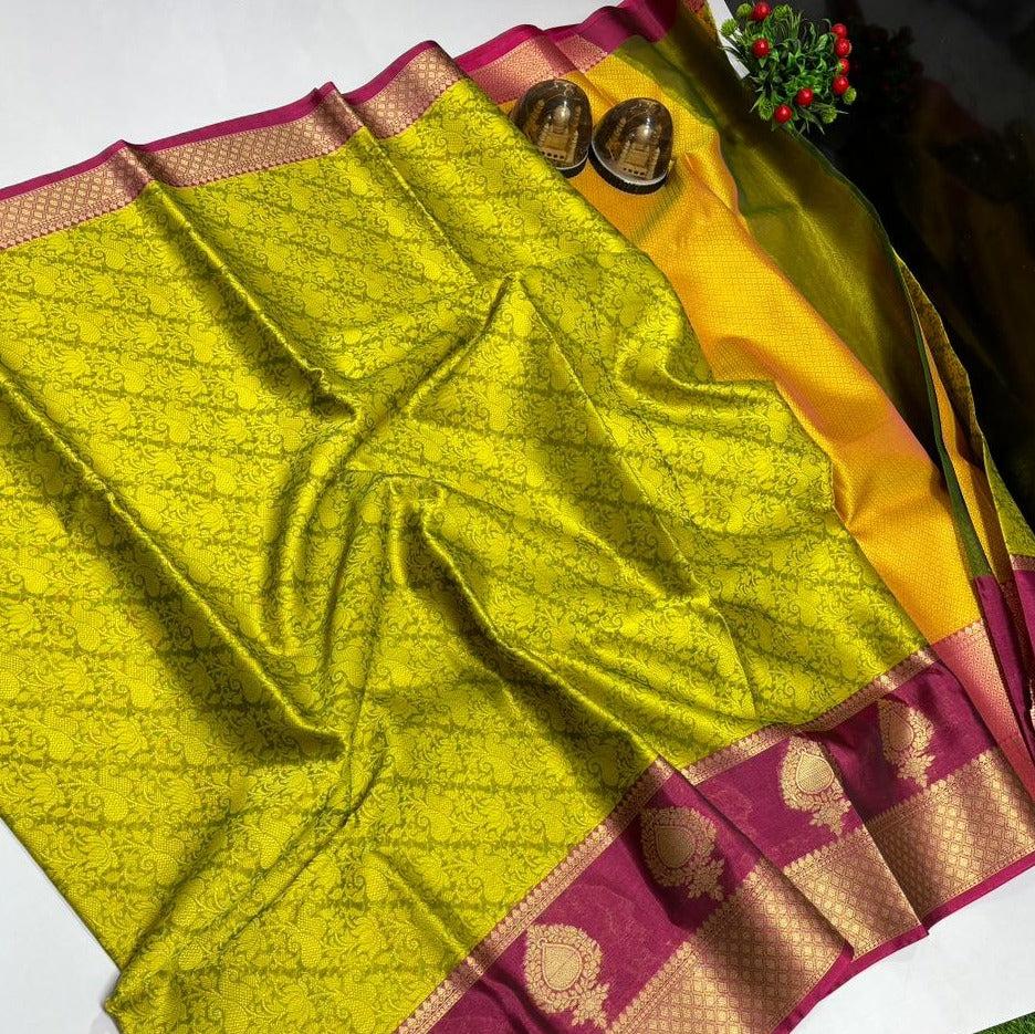 Green Kora Muslin Tanchui Saree Alna Apparels
