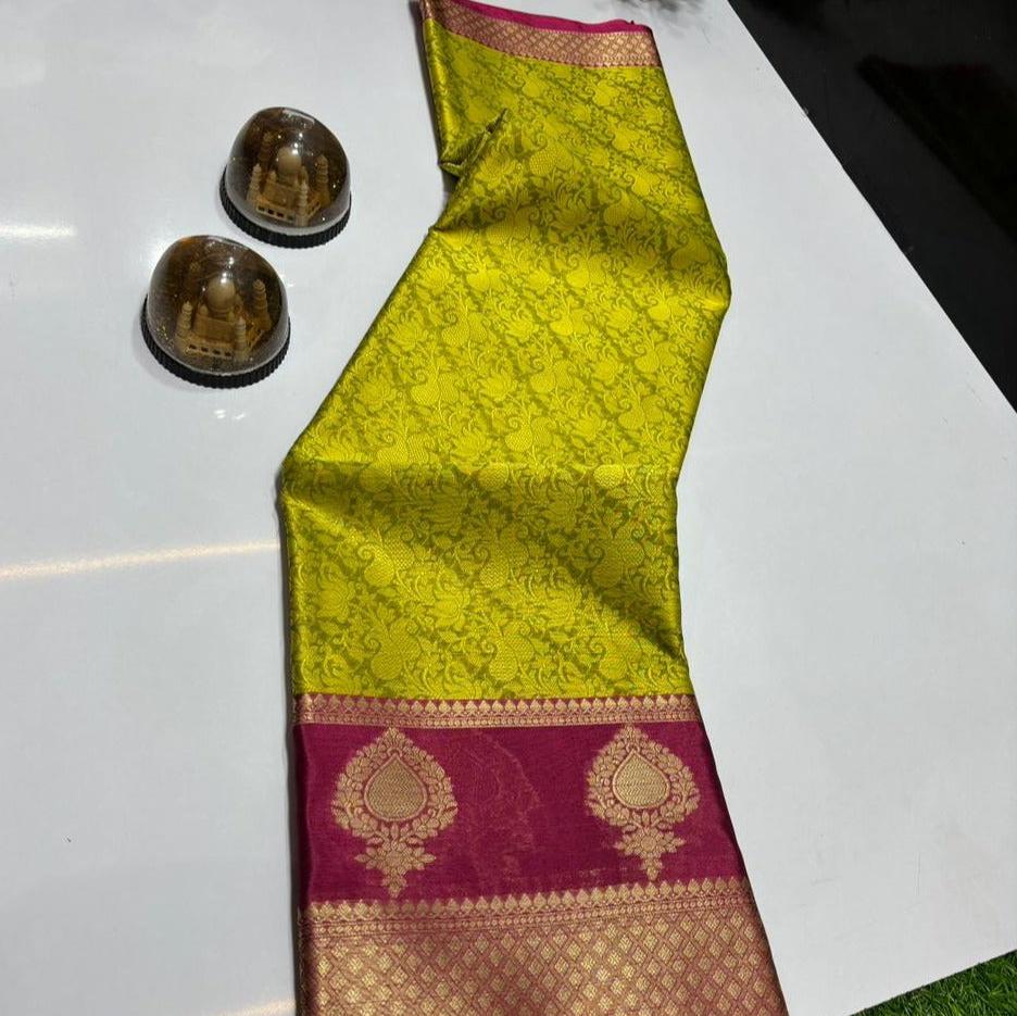 Green Kora Muslin Tanchui Saree Alna Apparels
