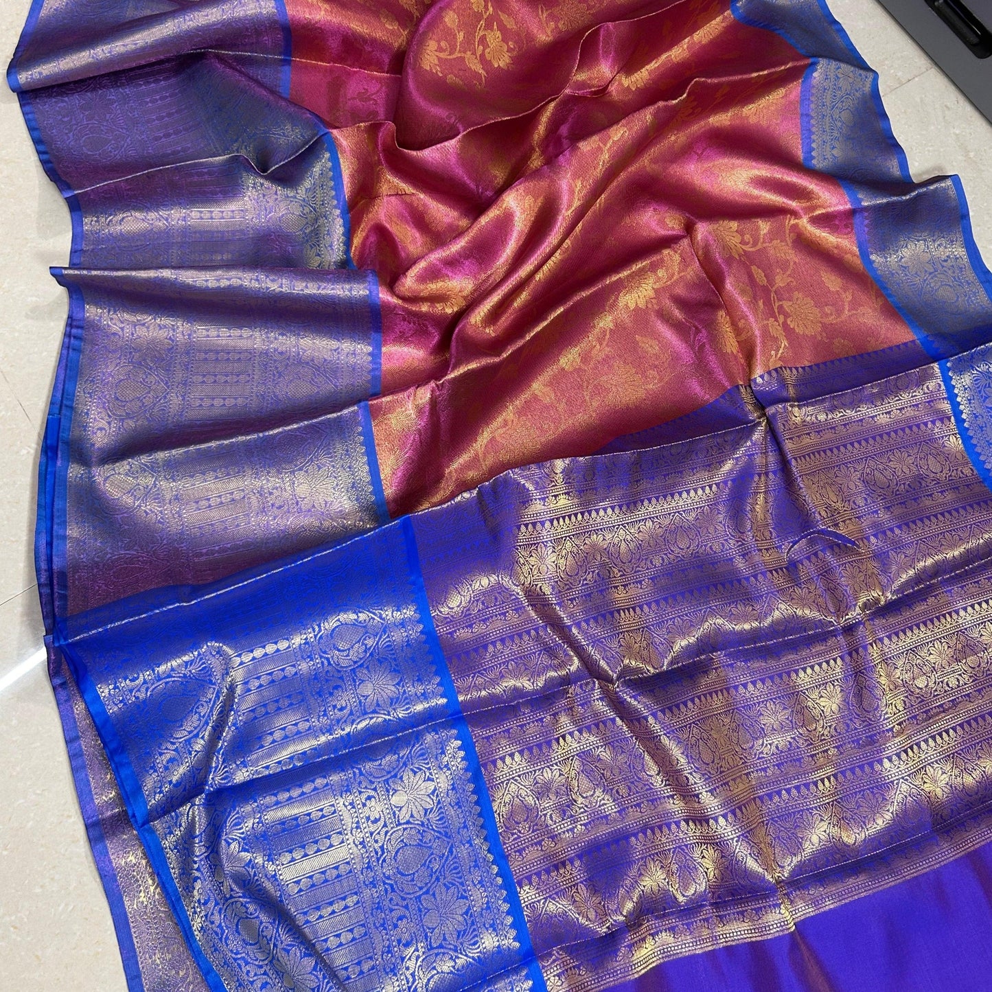 Pink Banarasi Soft Tissue  Saree Alna Apparels