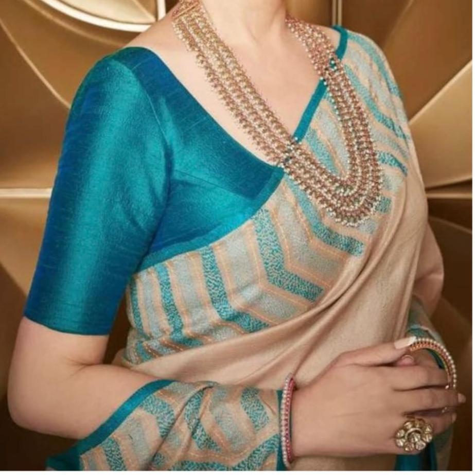 Nita Ambani inspired Gold Banarasi Tissue Silk Saree Alna Apparels