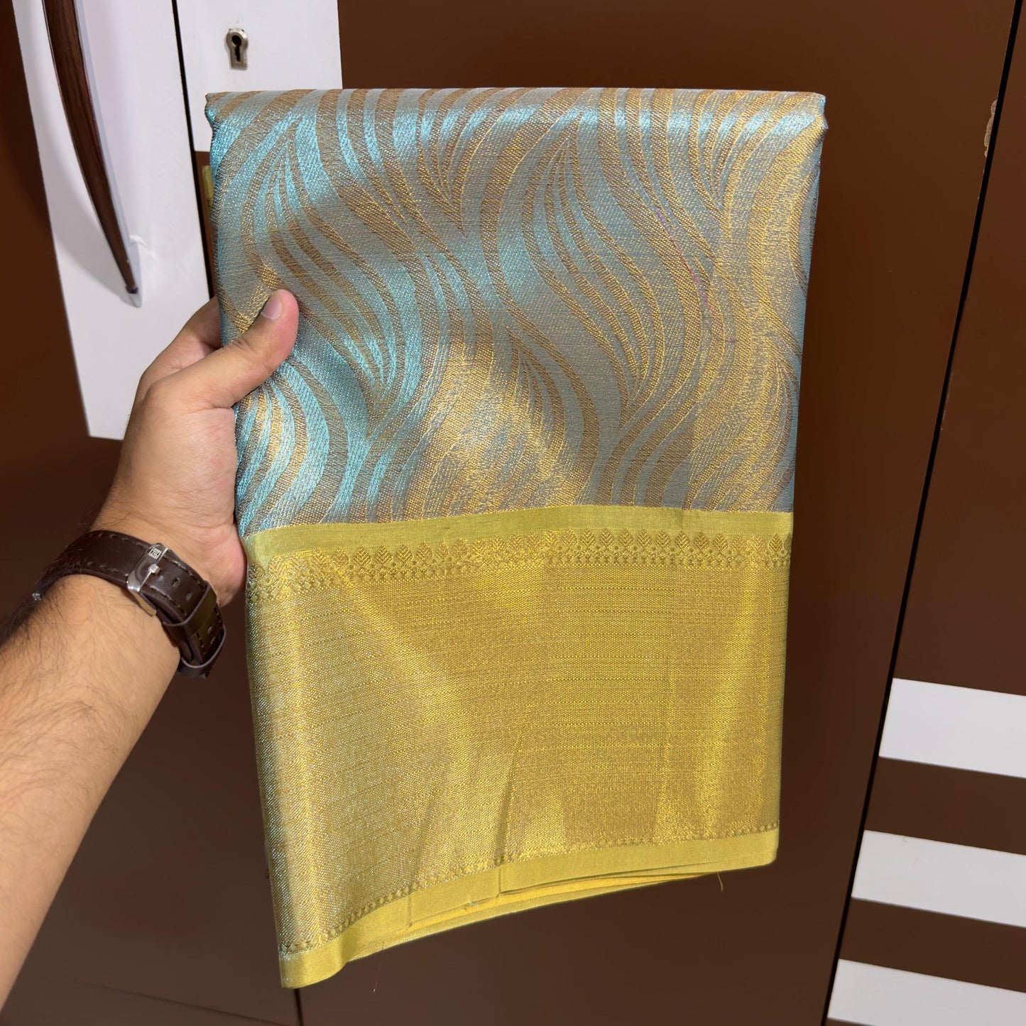 Blue Color Banarasi Tissue Silk Saree Alna Apparels