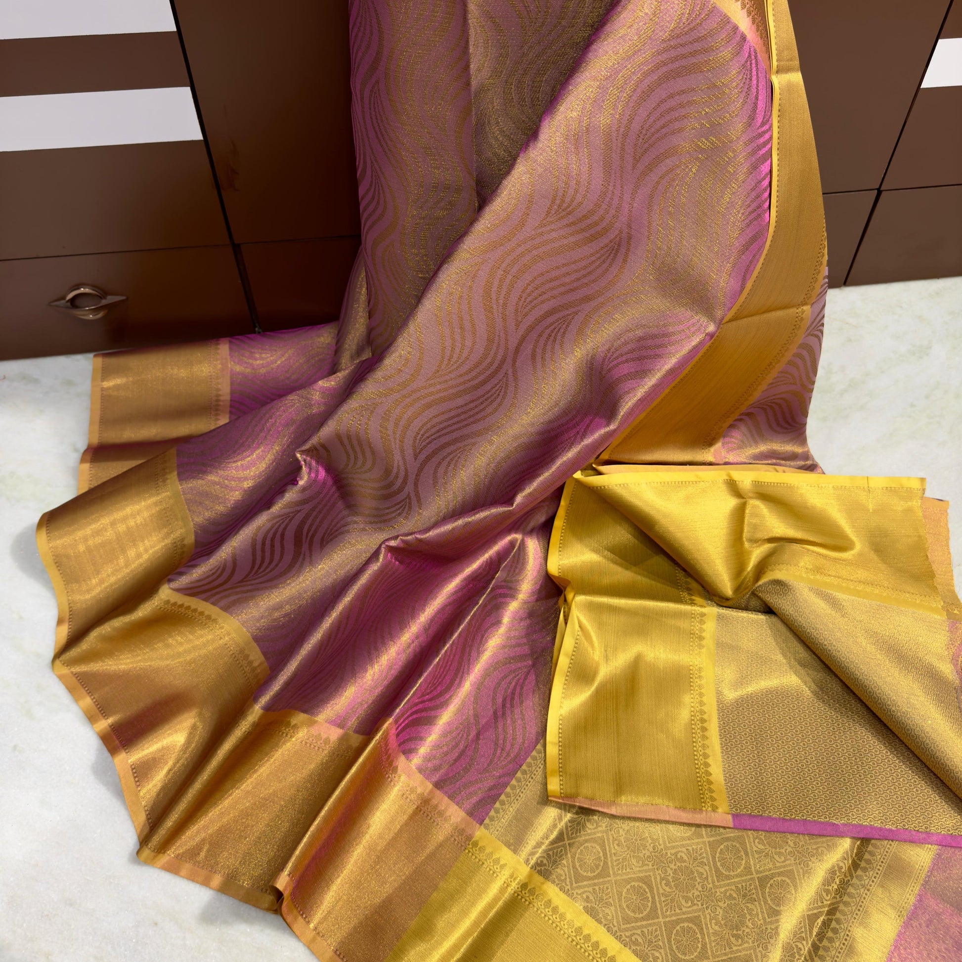 Pink Color Banarasi Tissue Silk Saree Alna Apparels