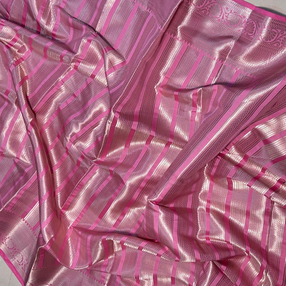 Srileela inspired Pink Banarasi Tissue Silk Saree Alna Apparels