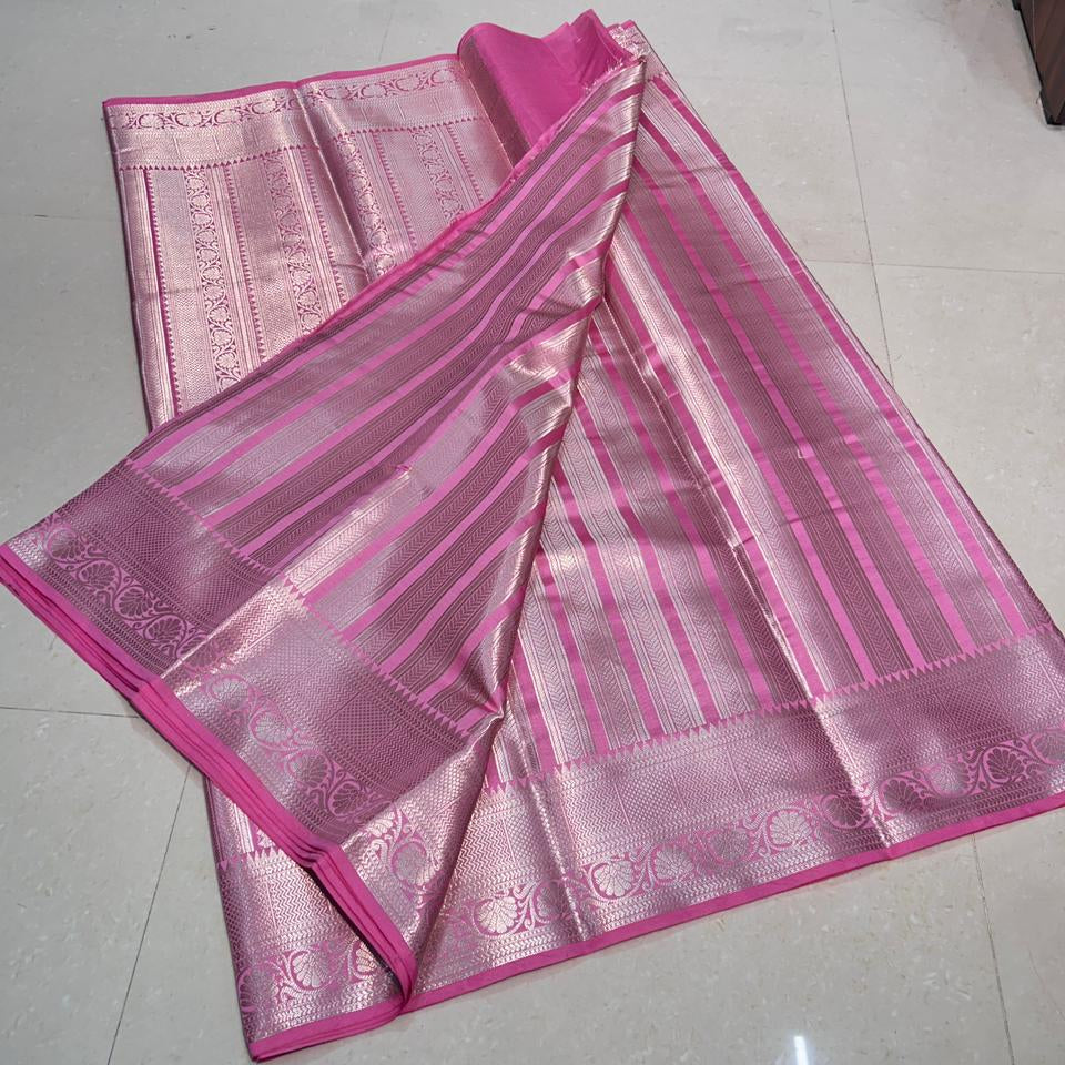 Srileela inspired Pink Banarasi Tissue Silk Saree Alna Apparels
