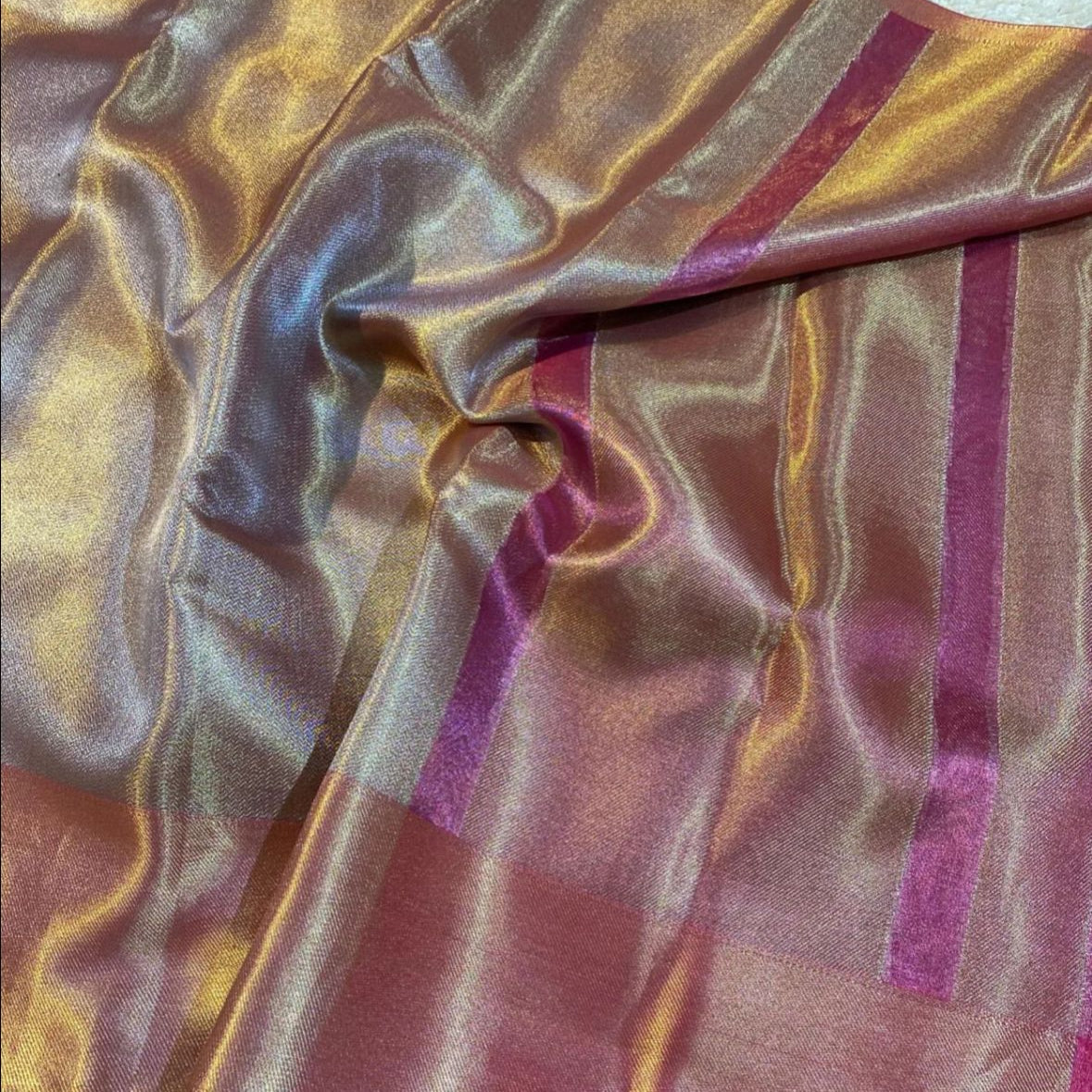 Jothika inspired Pink Banarasi Tissue Silk Saree Alna Apparels