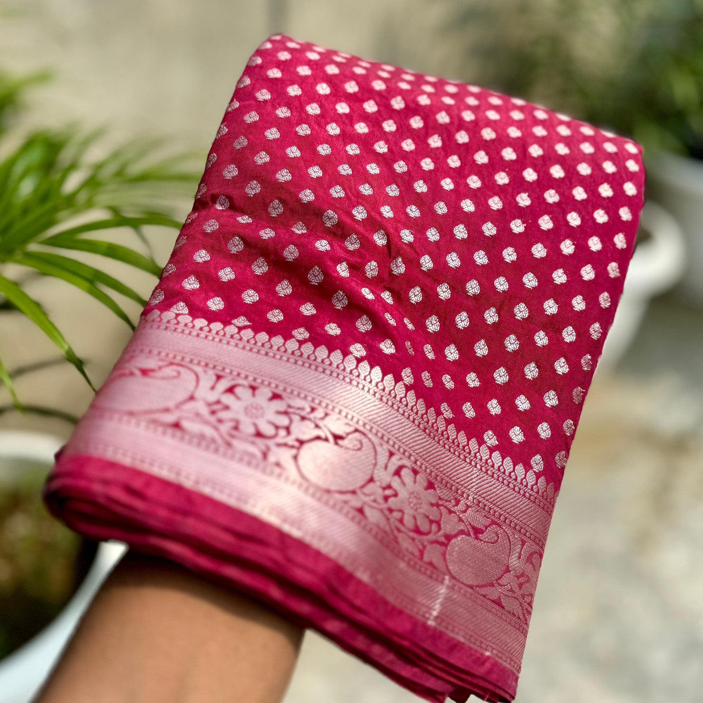 Maroon Color Banarasi kathan Soft Silk Saree Alna Apparels