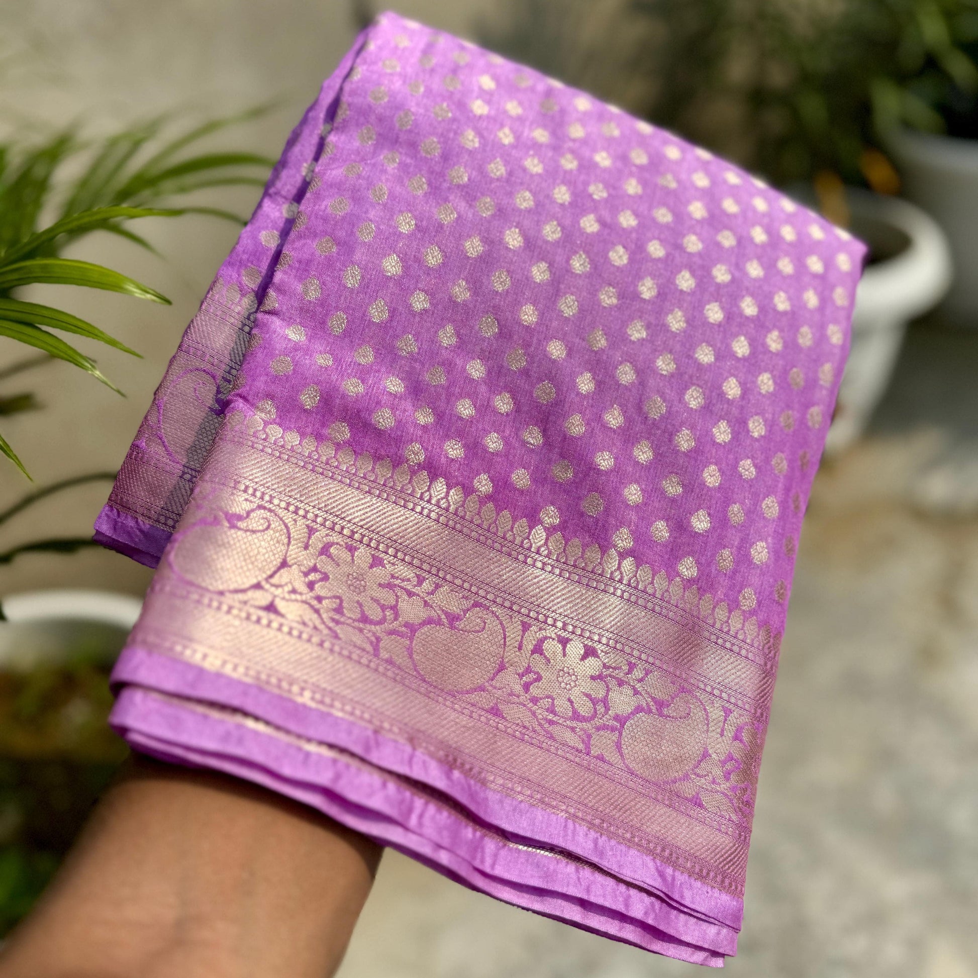 Purple Color Banarasi kathan Soft Silk Saree Alna Apparels