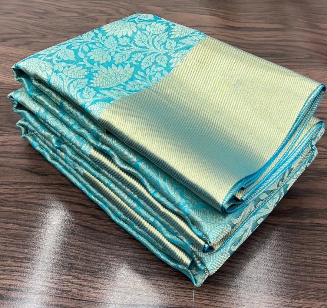 Blue Color Banarasi Tissue Silk Saree Alna Apparels