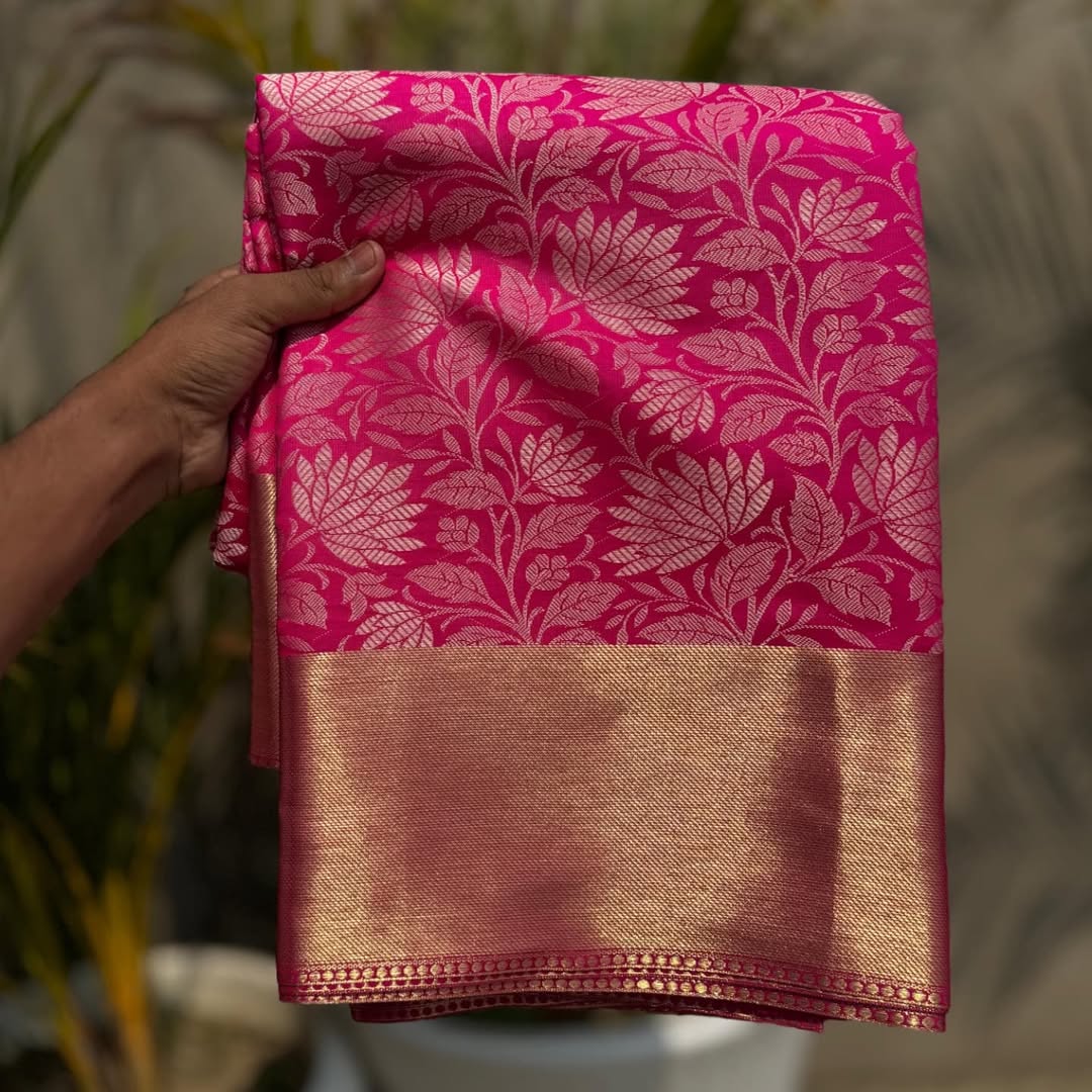 Pink Color Banarasi Tissue Silk Saree Alna Apparels