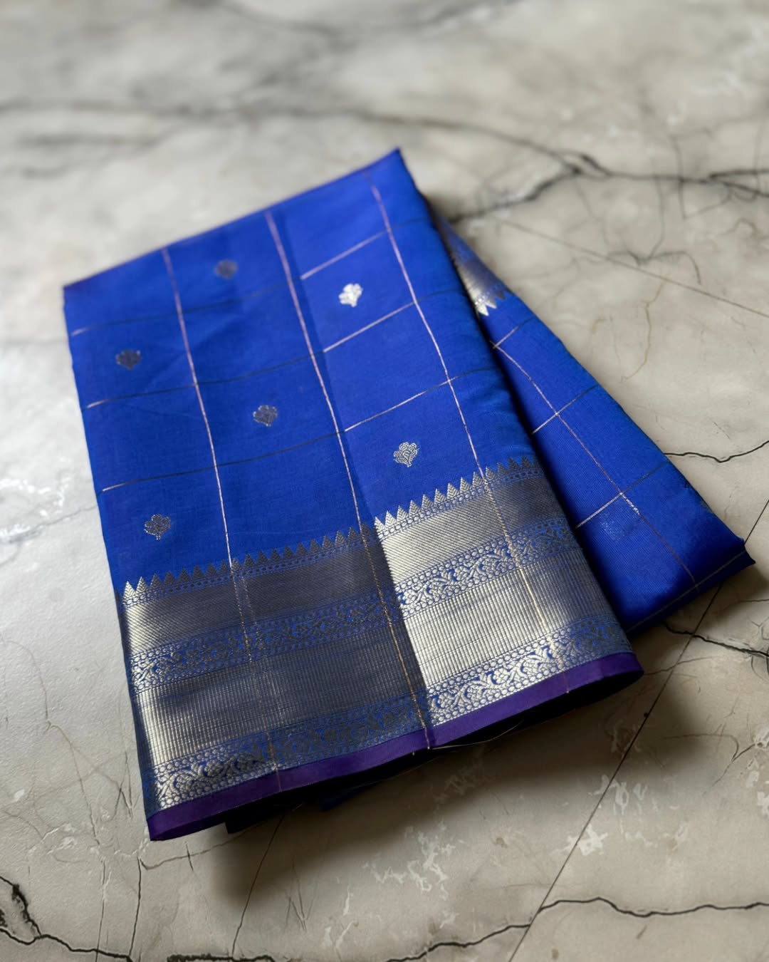 Blue  Color Banarasi  kathan Soft Silk Saree Alna Apparels