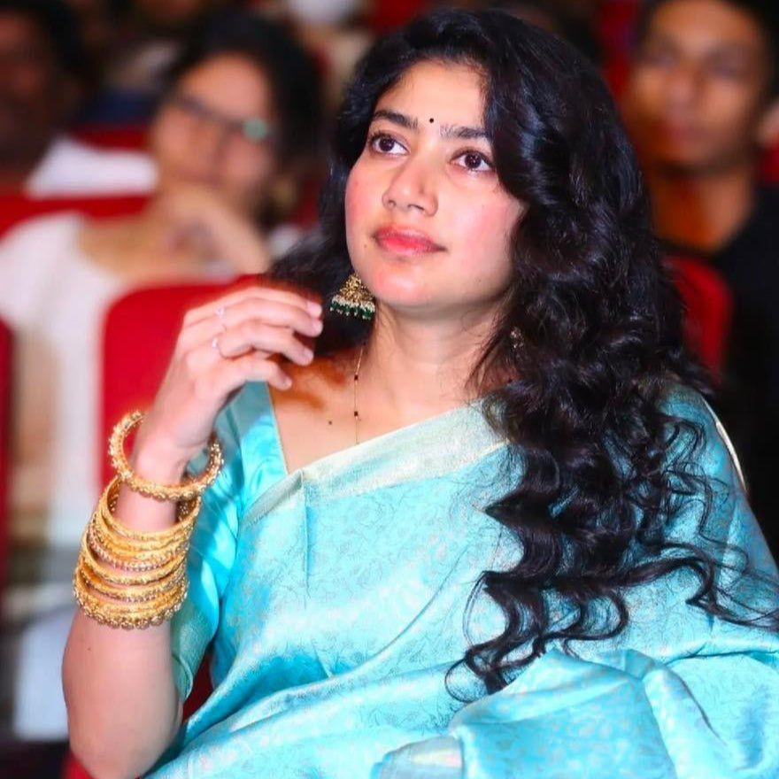 Sai Pallavi Inspired Blue Banarasi Tissue Silk Saree Alna Apparels