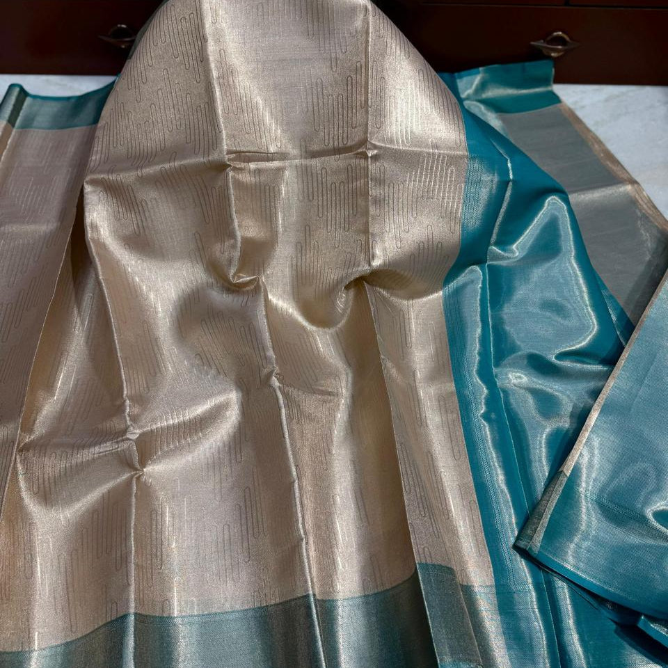 Gold Banarasi Tissue Silk Saree Alna Apparels