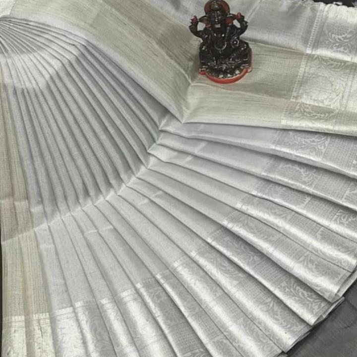 Silver Banarasi Tissue Silk Saree Alna Apparels