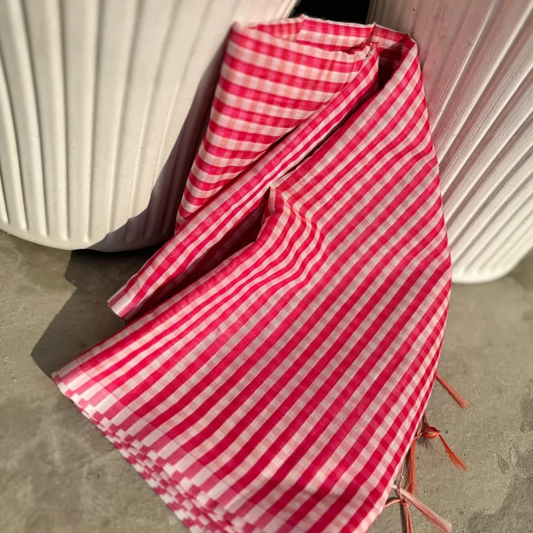 Nayantara inspired Pink Banarasi Kathan Tissue Silk Saree Alna Apparels