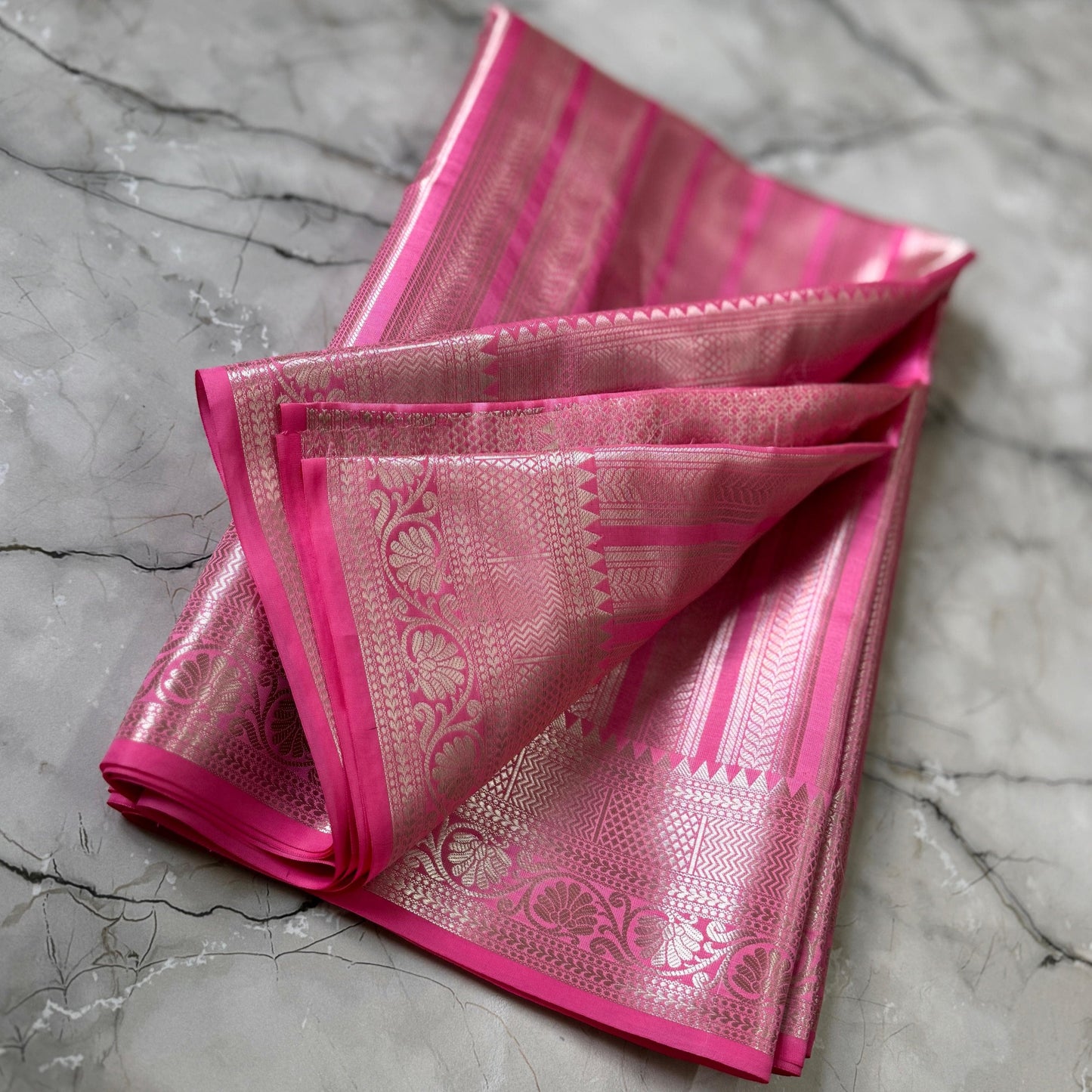 Srileela inspired Pink Banarasi Tissue Silk Saree Alna Apparels