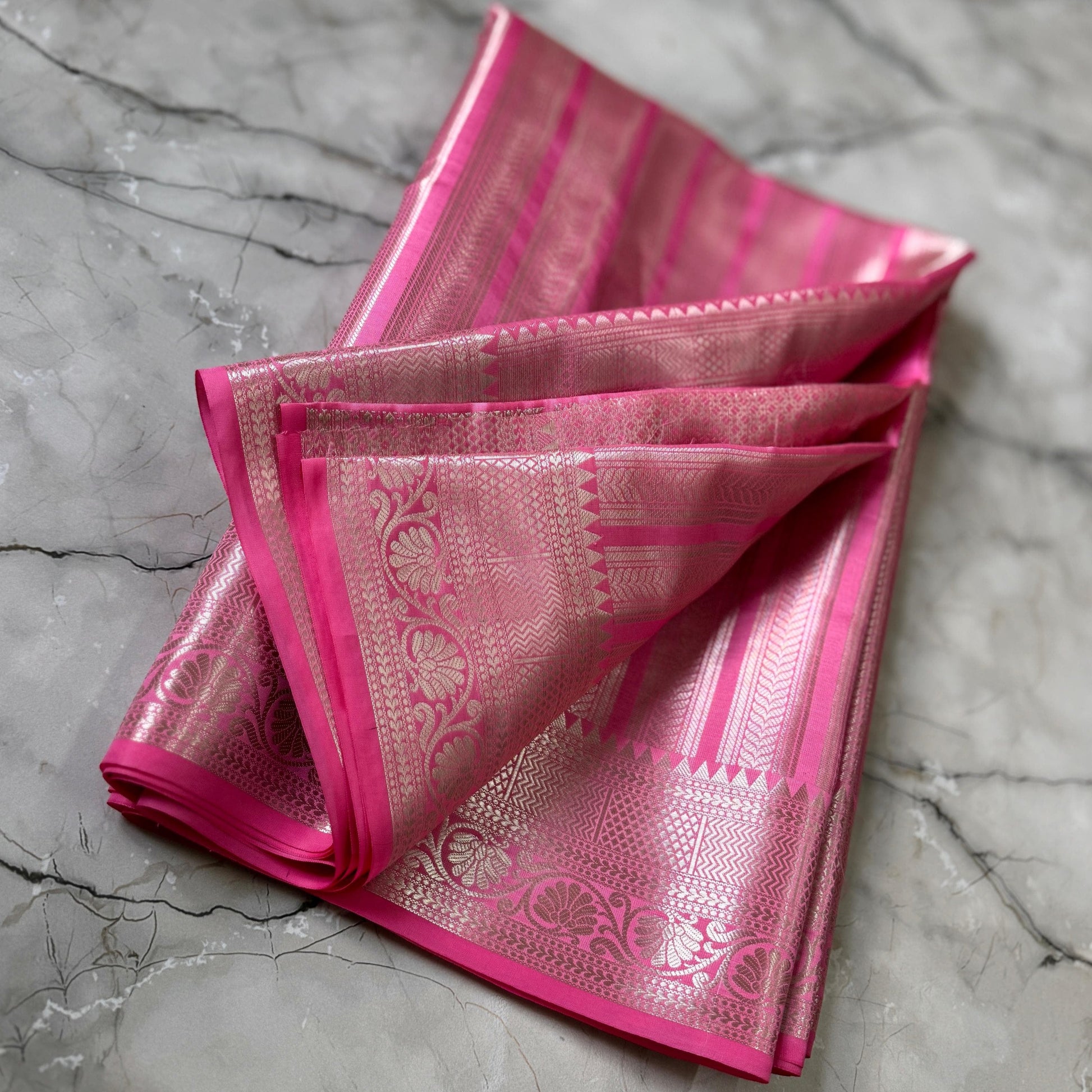 Srileela inspired Pink Banarasi Tissue Silk Saree Alna Apparels