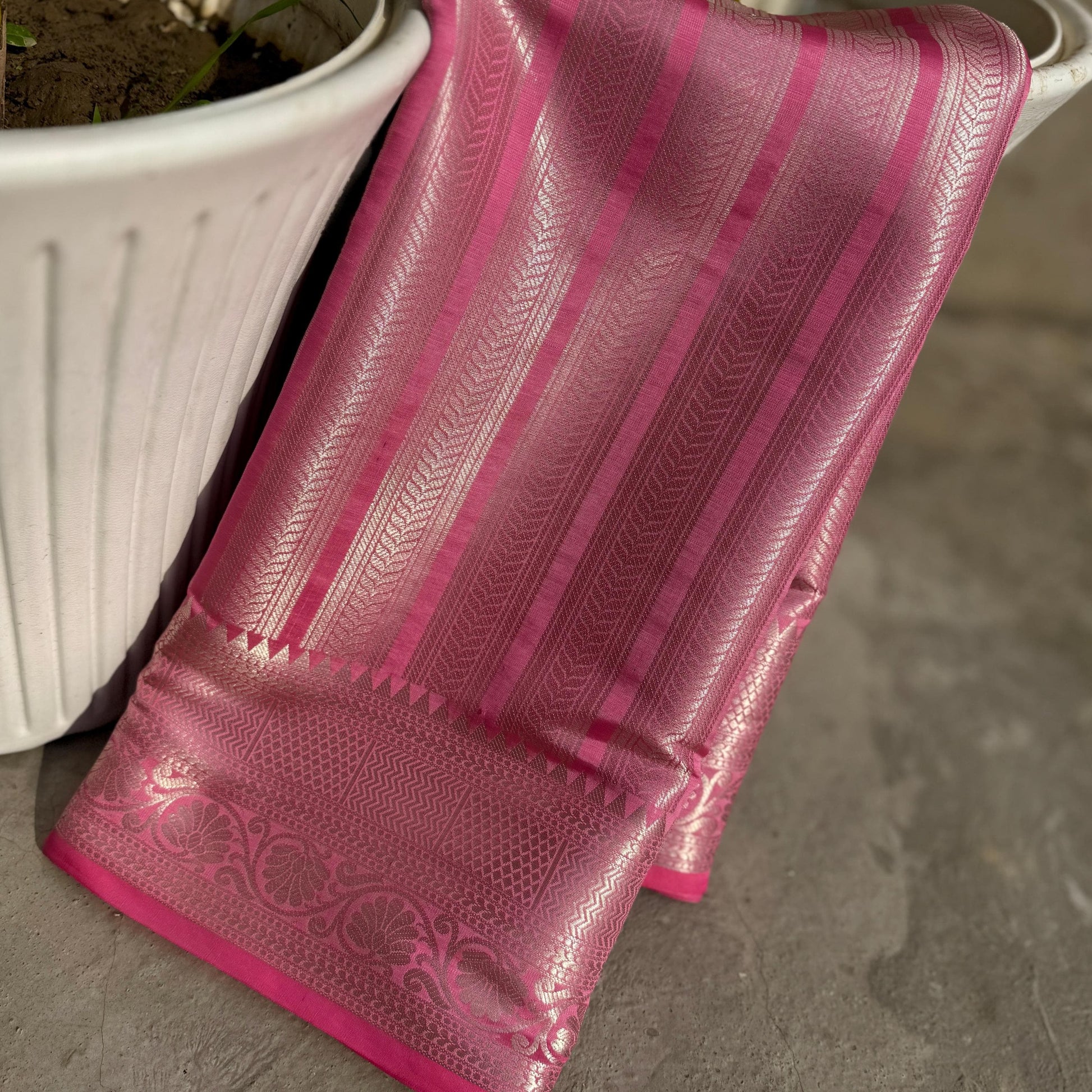 Srileela inspired Pink Banarasi Tissue Silk Saree Alna Apparels