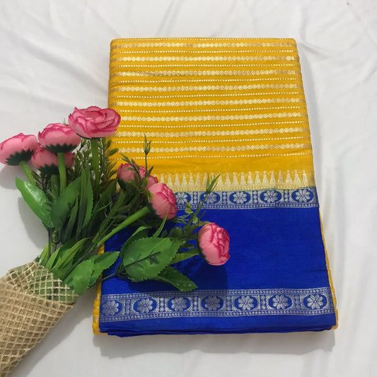 Yellow Banarasi Saree Alna Apparels