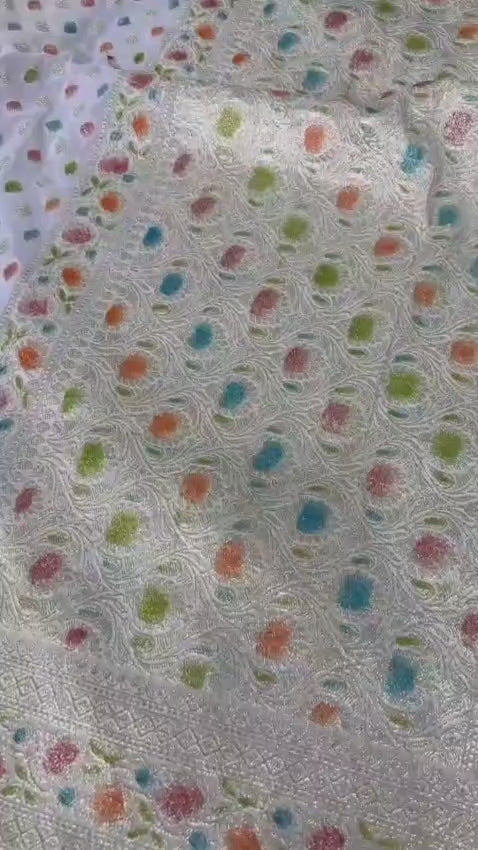 Banarasi Khaddi Georgette Daibal Hand Brush Soft Silk